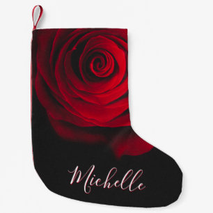 Petite Chaussette De Noël Monographie personnalisée rouge rose vintage photo