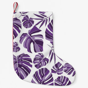 Petite Chaussette De Noël Monstère violet tropicale feuilles sans couture mo