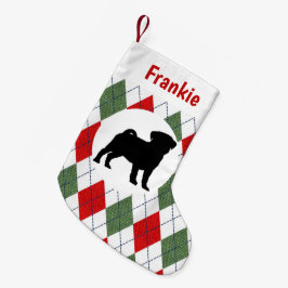 Petite Chaussette De Noël Motif à motifs de losanges rouge et vert de carlin