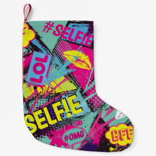Petite Chaussette De Noël motif Abstrait transparent avec bande dessinée Pop