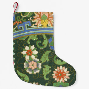 Petite Chaussette De Noël Motif antique cloisonné chinois : Vert Jade