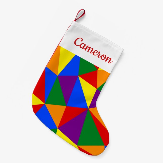 Petite Chaussette De Noël Motif arc-en-ciel de Polygone (Devant (Accrochage))