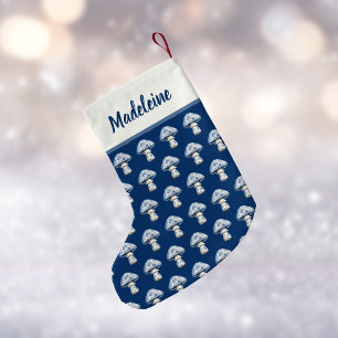 Petite Chaussette De Noël Motif champignon dans une mignonne chinoiserie ble