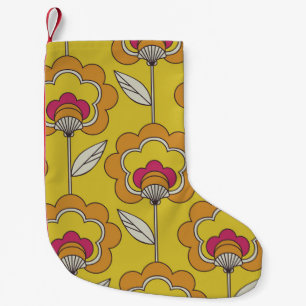 Petite Chaussette De Noël motif continu rétro floral