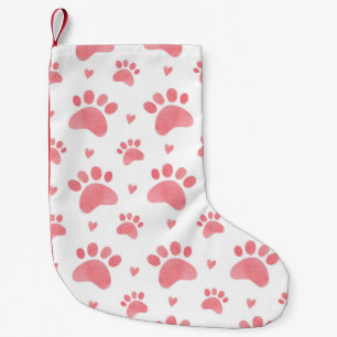 Petite Chaussette De Noël Motif d'aquarelle Cat Paws