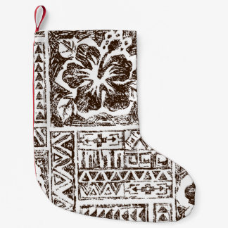 Petite Chaussette De Noël Motif d'art tropical autochtone hawaïen