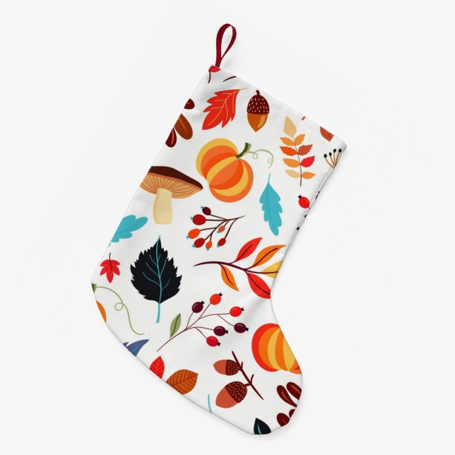Petite Chaussette De Noël Motif d'automne Noël Stocking (Devant (Accrochage))