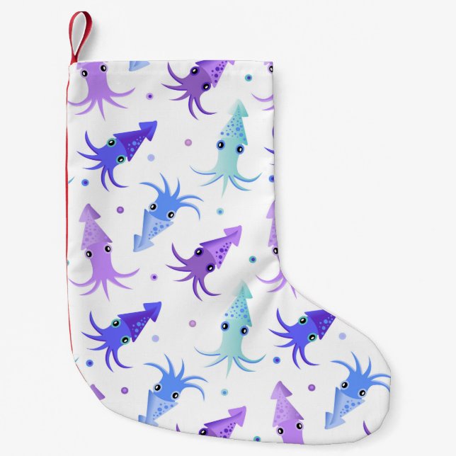 Petite Chaussette De Noël Motif de calmar de partie (Devant)