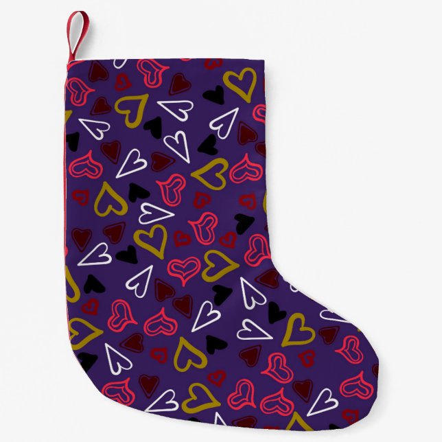 Petite Chaussette De Noël Motif de coeur 32 (Devant)