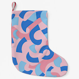Petite Chaussette De Noël Motif de doodle rose et bleu