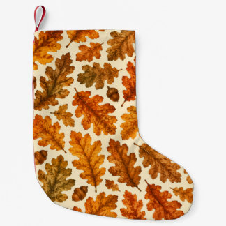 Petite Chaussette De Noël Motif de feuilles de chêne d'automne | Esthétique