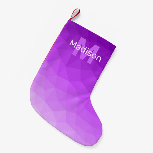 Petite Chaussette De Noël Motif de maille géométrique gris clair (Devant (Accrochage))