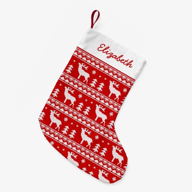 Petite Chaussette De Noël Motif de Noël de Fair Isle (Devant (Accrochage))