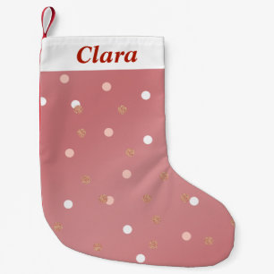Petite Chaussette De Noël motif de pois rose élégant de rose de parties