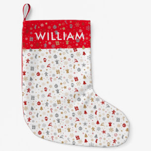 Petite Chaussette De Noël Motif de vacances avec nom personnalisé