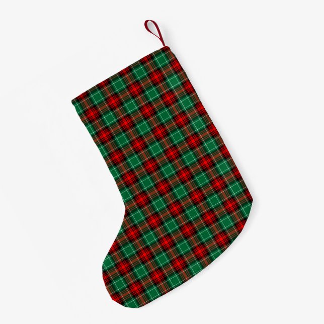 Petite Chaussette De Noël Motif de vacances Red Green Plaid (Dos (Accrochage))