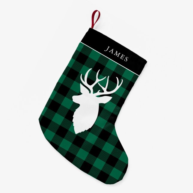 Petite Chaussette De Noël Motif Festif vert Plaid (Devant (Accrochage))