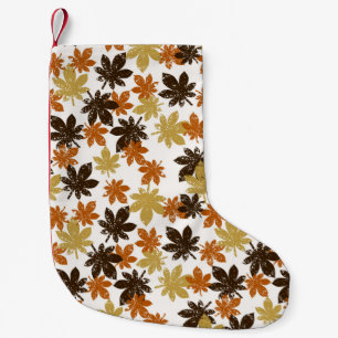 Petite Chaussette De Noël motif feuille transparent avec effet grunge