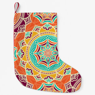 Petite Chaussette De Noël Motif fleuri éthnique sans couture