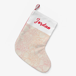 Petite Chaussette De Noël Motif floral de pivoine rose