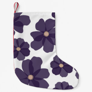 Petite Chaussette De Noël Motif floral sans soudure avec cos violet dessiné