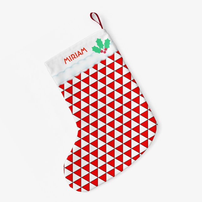 Petite Chaussette De Noël Motif forme triangle (Dos (Accrochage))