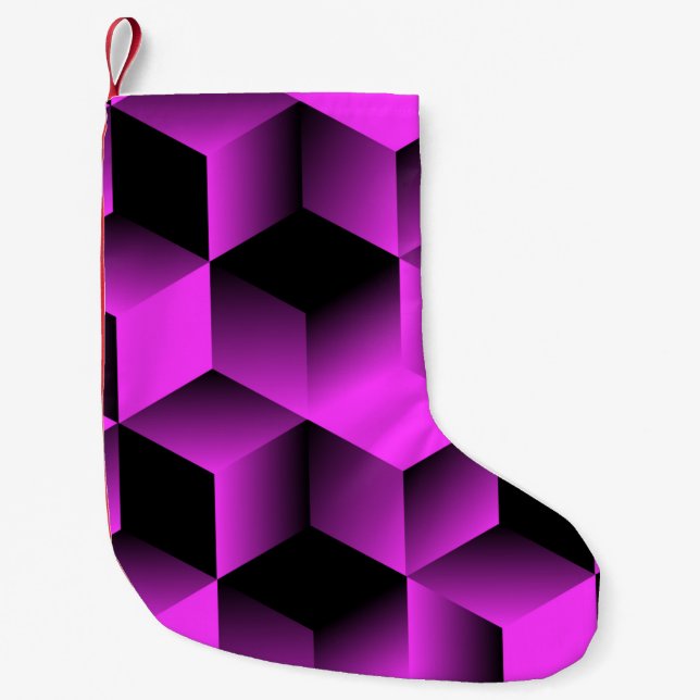 Petite Chaussette De Noël motif géométrique abstrait transparent avec grille (Devant)