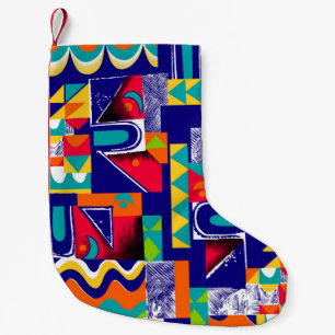 Petite Chaussette De Noël Motif géométrique moderne transparent