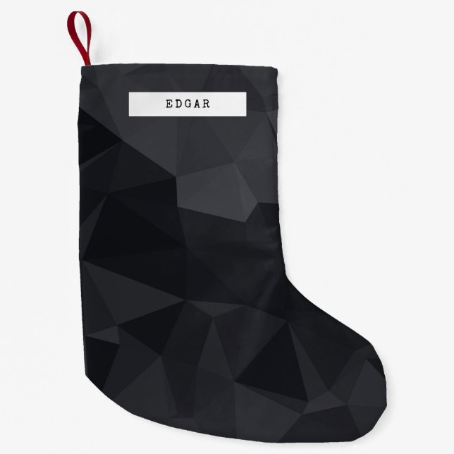 Petite Chaussette De Noël Motif géométrique noir (Devant)