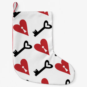 Petite Chaussette De Noël Motif graphique élégant et transparent avec coeurs