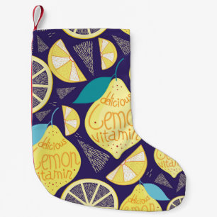 Petite Chaussette De Noël Motif lumineux de citrons et de clous de girofle s