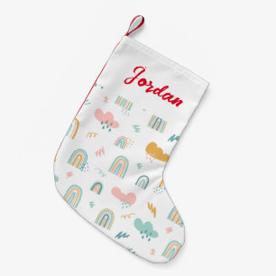 Petite Chaussette De Noël Motif nuage Rainbow et pluie amusant