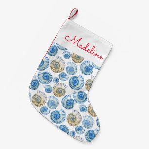 Petite Chaussette De Noël Motif Pastel Seashell  Ajouter votre nom