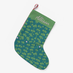 Petite Chaussette De Noël Motif personnalisé de vignes florales abstraites v