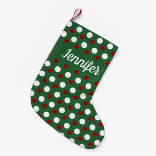 Petite Chaussette De Noël Motif personnalisé moderne vert rouge