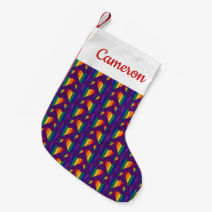 Petite Chaussette De Noël Motif Rainbow Hearts