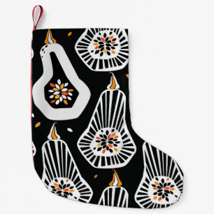 Petite Chaussette De Noël Motif sans couture avec citrouilles stylisés et gr