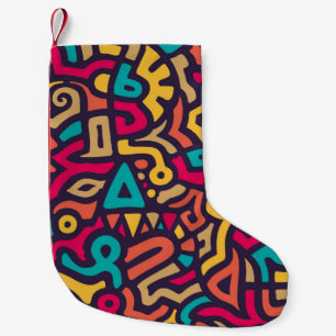 Petite Chaussette De Noël Motif sans couture avec des formes courbes de graf