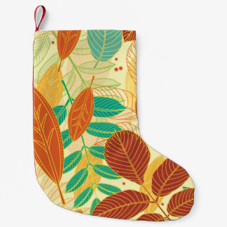 Petite Chaussette De Noël Motif sans couture avec feuilles d'automne 
