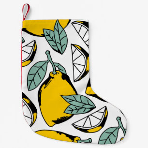 Petite Chaussette De Noël Motif sans couture de citrons dessinés à la main
