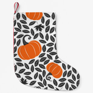Petite Chaussette De Noël Motif sans couture dessiné à la main avec citrouil