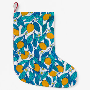 Petite Chaussette De Noël Motif sans couture. Fleur de citron. Les fleurs so