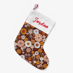 Petite Chaussette De Noël Motif super Retro Flower Garden