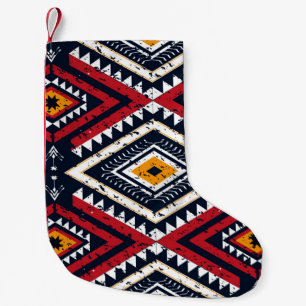 Petite Chaussette De Noël Motif traditionnel géométrique ethnique oriental