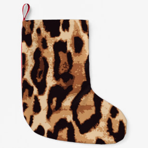 Petite Chaussette De Noël Motif transparent Empreinte de léopard