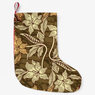 Petite Chaussette De Noël Motifs batik indonésiens avec patte de flore et de