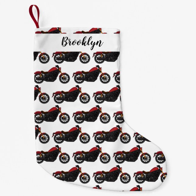 Petite Chaussette De Noël moto de style croiseur cool (Devant)