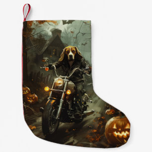 Petite Chaussette De Noël Moto Halloween effrayante avec Beagle
