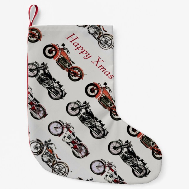 Petite Chaussette De Noël MOTOCYCLES vintages (Devant)