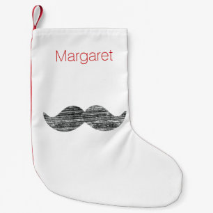 Petite Chaussette De Noël Moustache noire